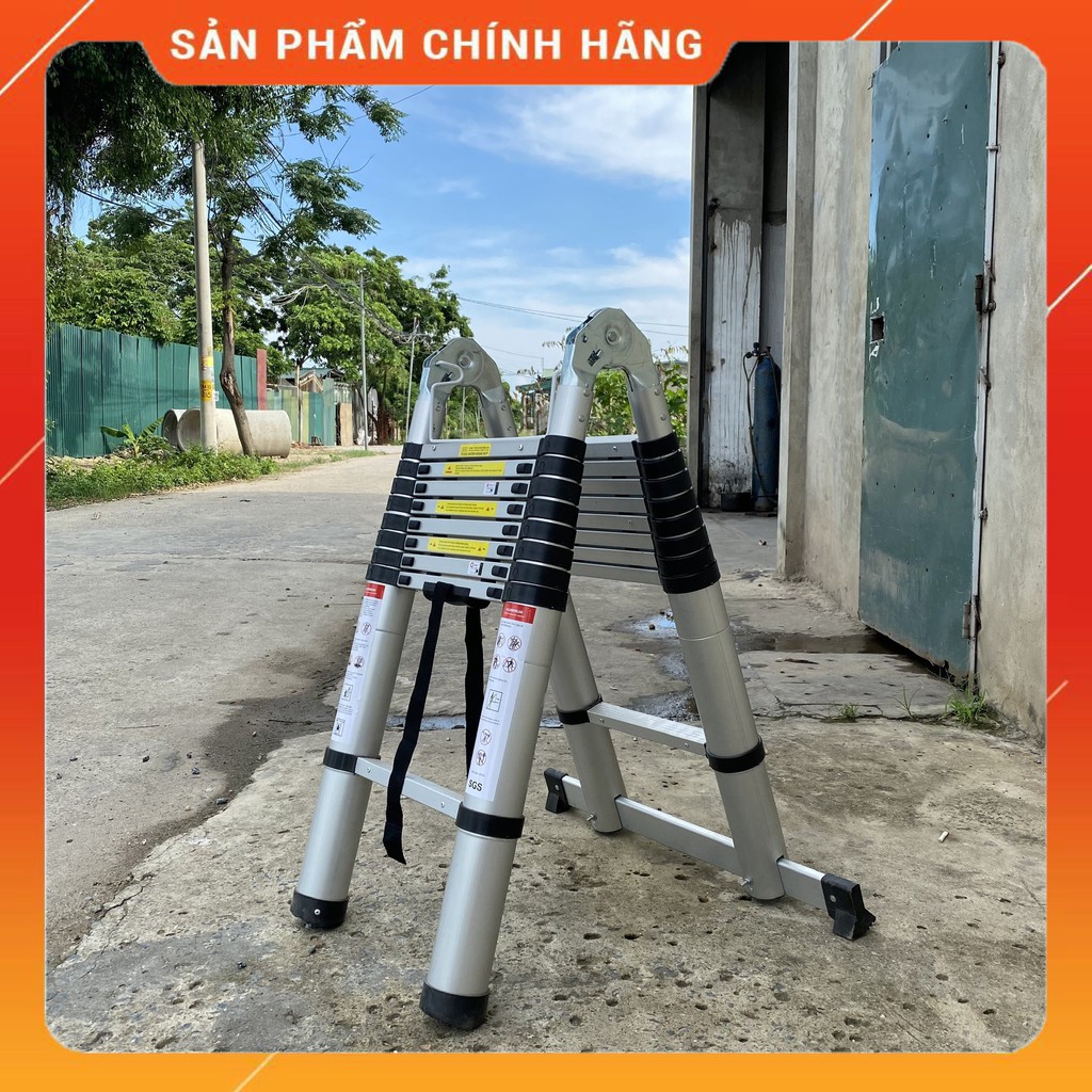 Thang nhôm rút đôi chữ A 3m8 - 4m4 - 5m - 5m6 ( Sản phẩm chính hãng)