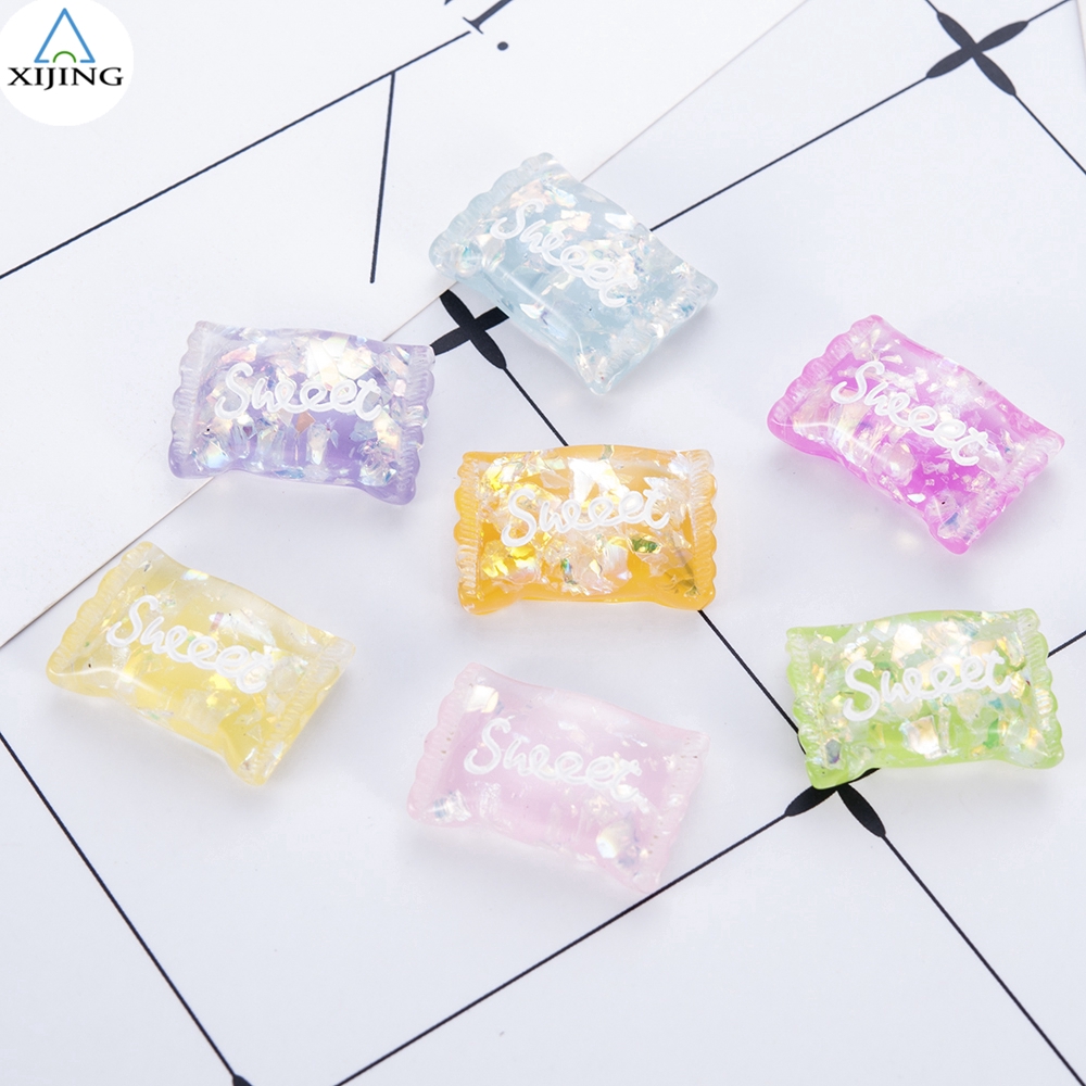 1/10 đồ chơi resin dẻo hình viên kẹo nhiều màu xinh xắn cho bé