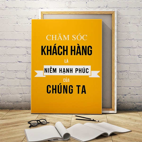 Tranh Treo Tường 40x60 Chăm Sóc Khách Hàng Là Niềm Hạnh Phúc Của Chúng Ta - Newshop - NS06