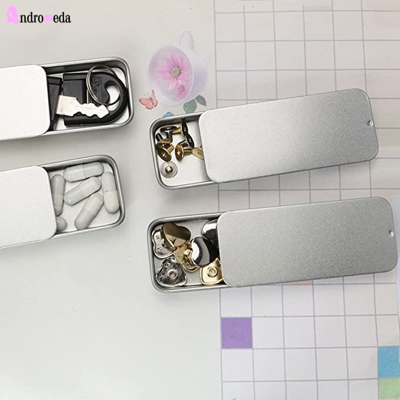 Hộp sắt mini hình chữ nhật đựng thuốc/kẹo 2 kích thước tùy chọn