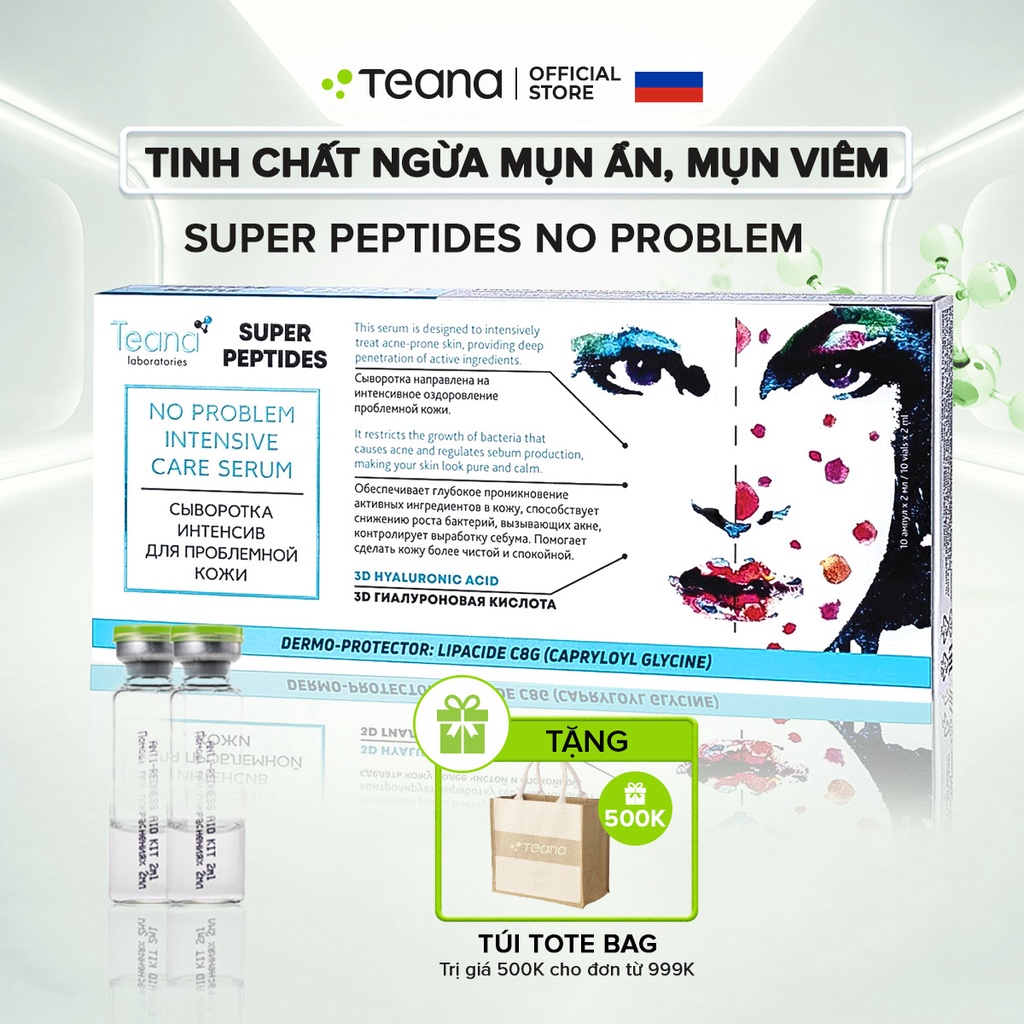 Serum Teana Super Peptides No Problem Intensive Care giảm sưng, đẩy & gom cồi mụn, giảm tiết dầu