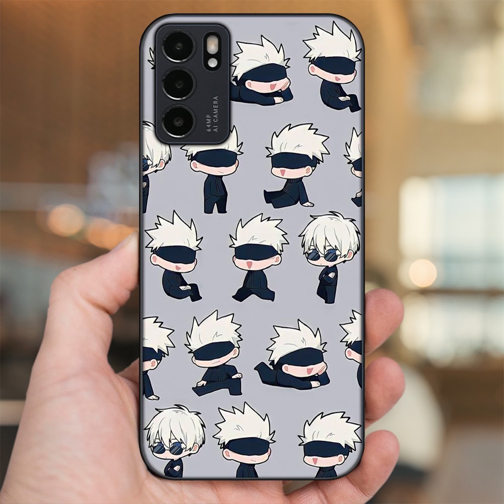 Ốp lưng Oppo Reno 6 5G viền đen in hình Satoru Jujutsu Kaisen