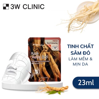 COMBO 10 MIẾNG MẶT NẠ DƯỠNG DA HỒNG SÂM FRESH RED GINSENG MASK SHEET 3W CLINIC