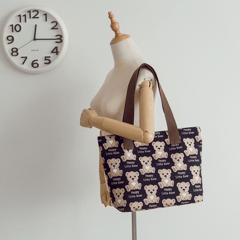 Túi xách IELGY vải canvas sức chứa lớn phong cách Hàn Quốc thời trang cho nữ