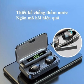 Tai Nghe Bluetooth-Tai Nghe Không Dây Tai Nghe Amoi F9, F9 Pro bản QUỐC TẾ Bluetooth 5.0 - Pin 280 giờ - Chống nước IPX7