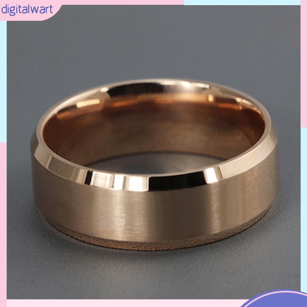 Nhẫn cưới chất liệu thép titanium đường kính 8mm cho cặp đôi