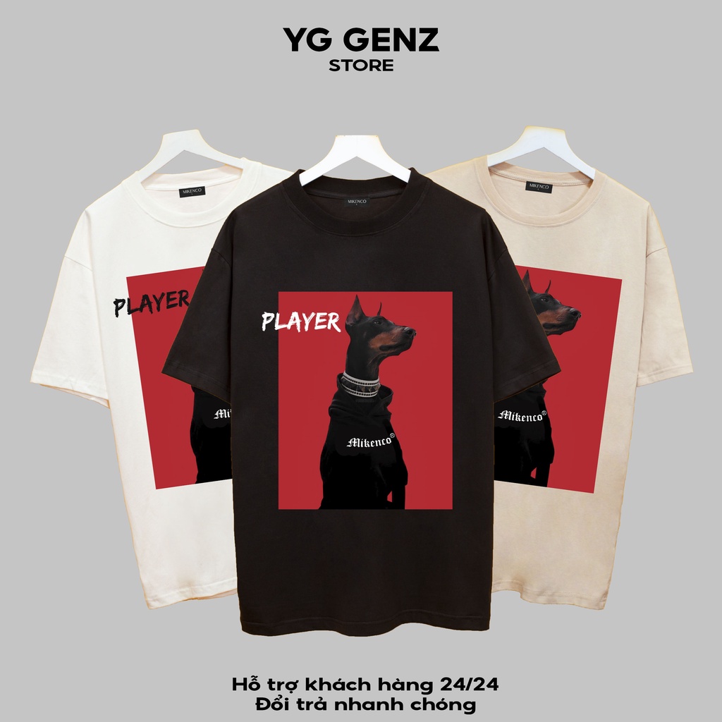 Áo thun MIKECO PLAYER  YGGENZ shop , Áo thun unisex nam nữ from rộng oversize chất liệu cotton 100%