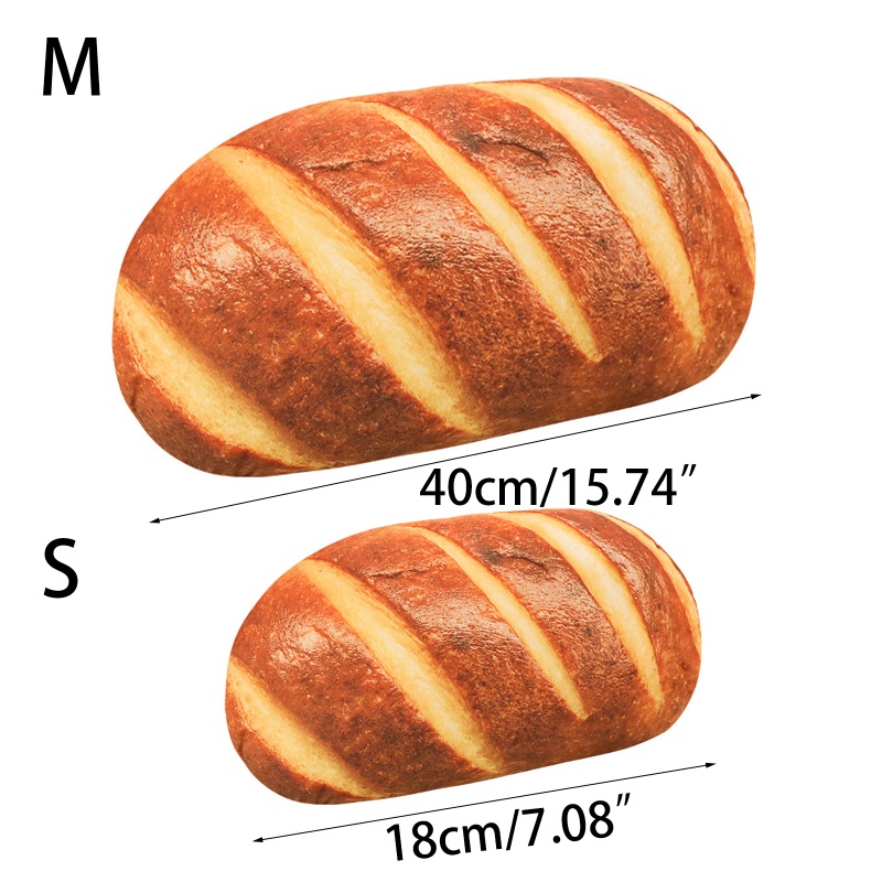 Gối Ngủ Nhồi Bông PP Hình Bánh Mì Bơ Giả 8 / 16 Inch Trang Trí Phòng Ngủ