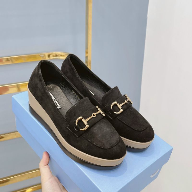 Giày nữ slipon nhung da lộn đến độn