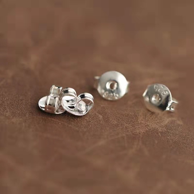 Chốt bạc cho bông tai nữ bạc thật chính hãng bạc thật 925 loại chất lượng BẠC HIỂU MINH CBH (1 đôi)