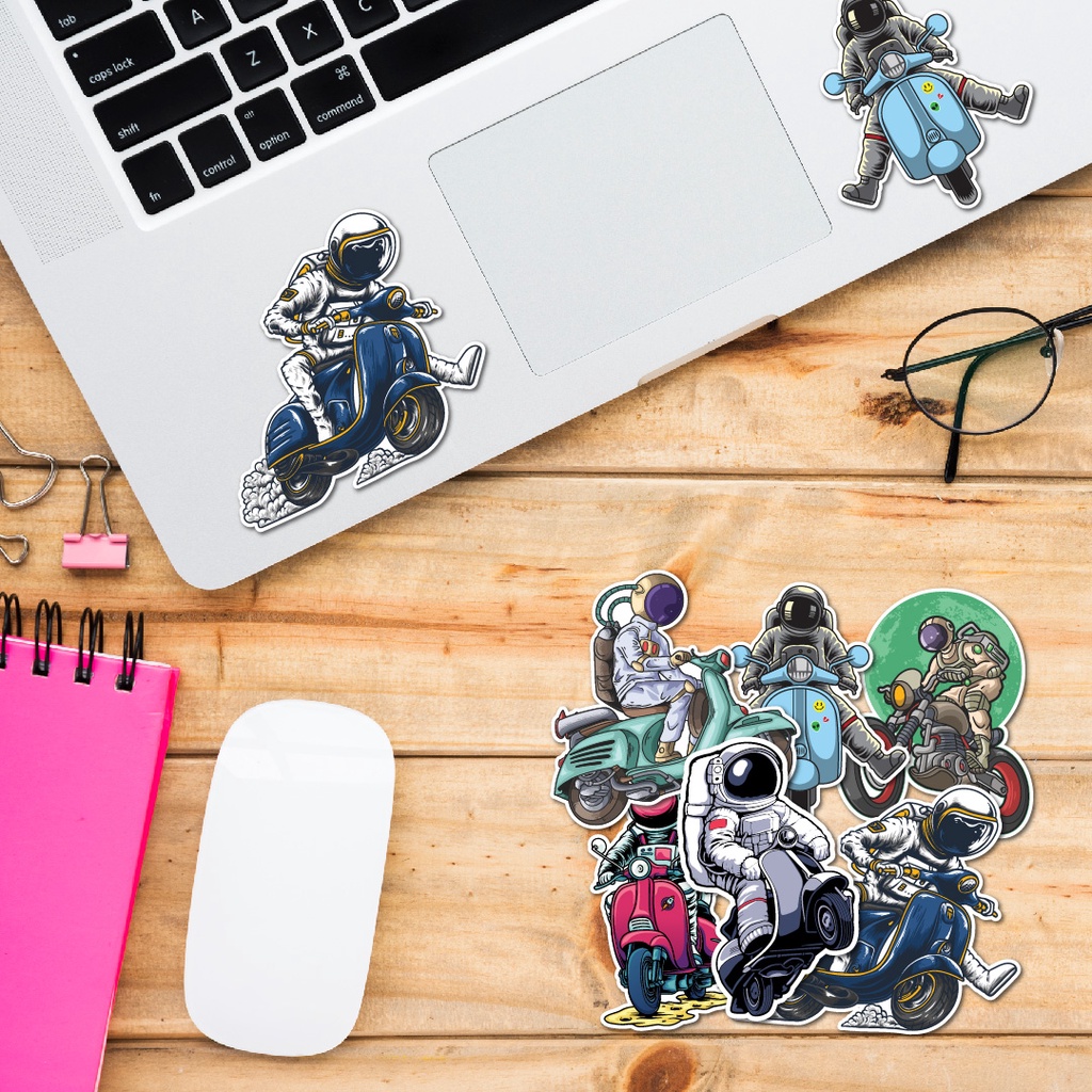 STICKER LẺ - Sticker Phi Hành Gia dán mũ bảo hiểm, laptop, điện thoại, vali. MSP: SS03