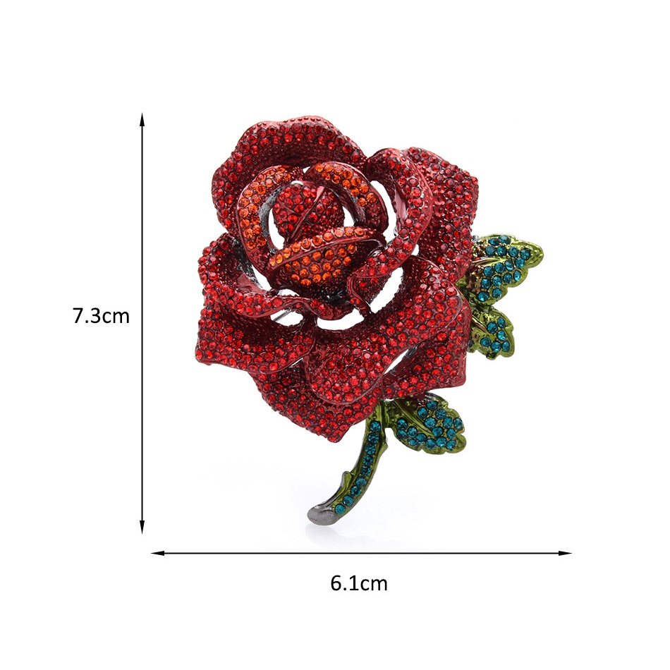 Ghim Cài Áo Hình Hoa Hồng Đính Đá Thời Trang Cho Nữ
