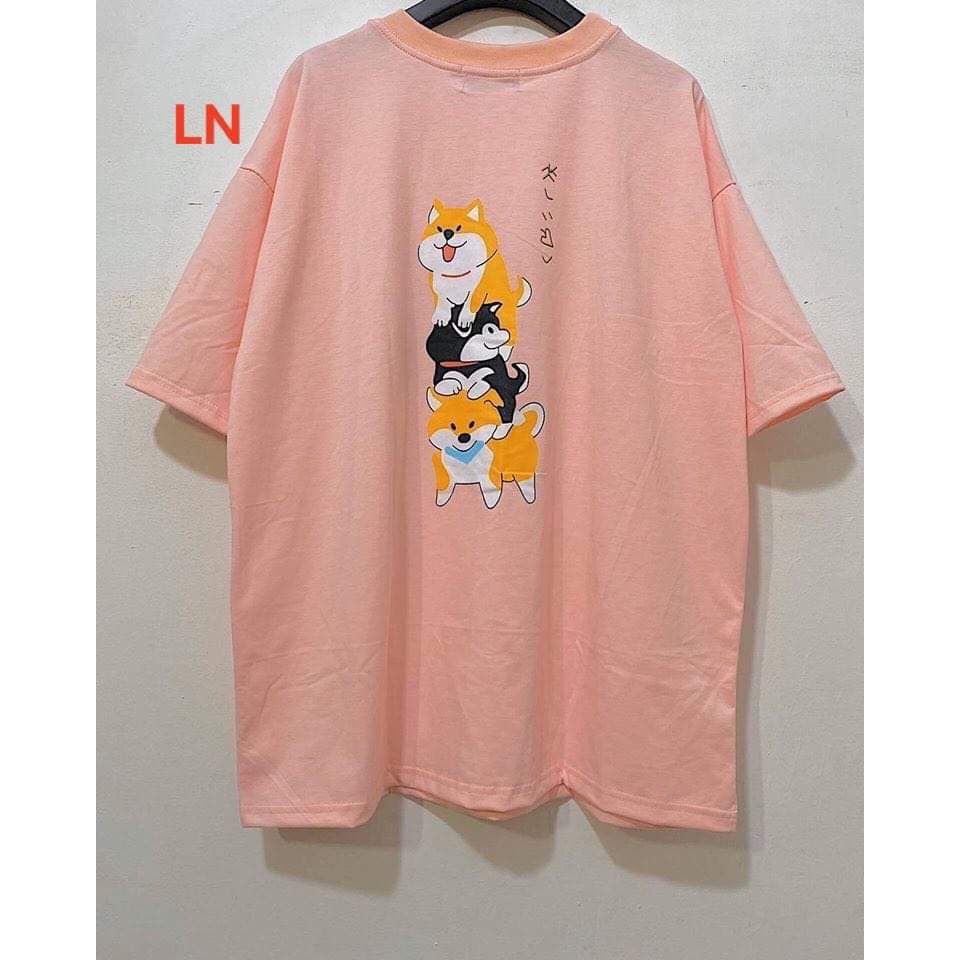 Áo phông cotton họa tiết chó in lưng