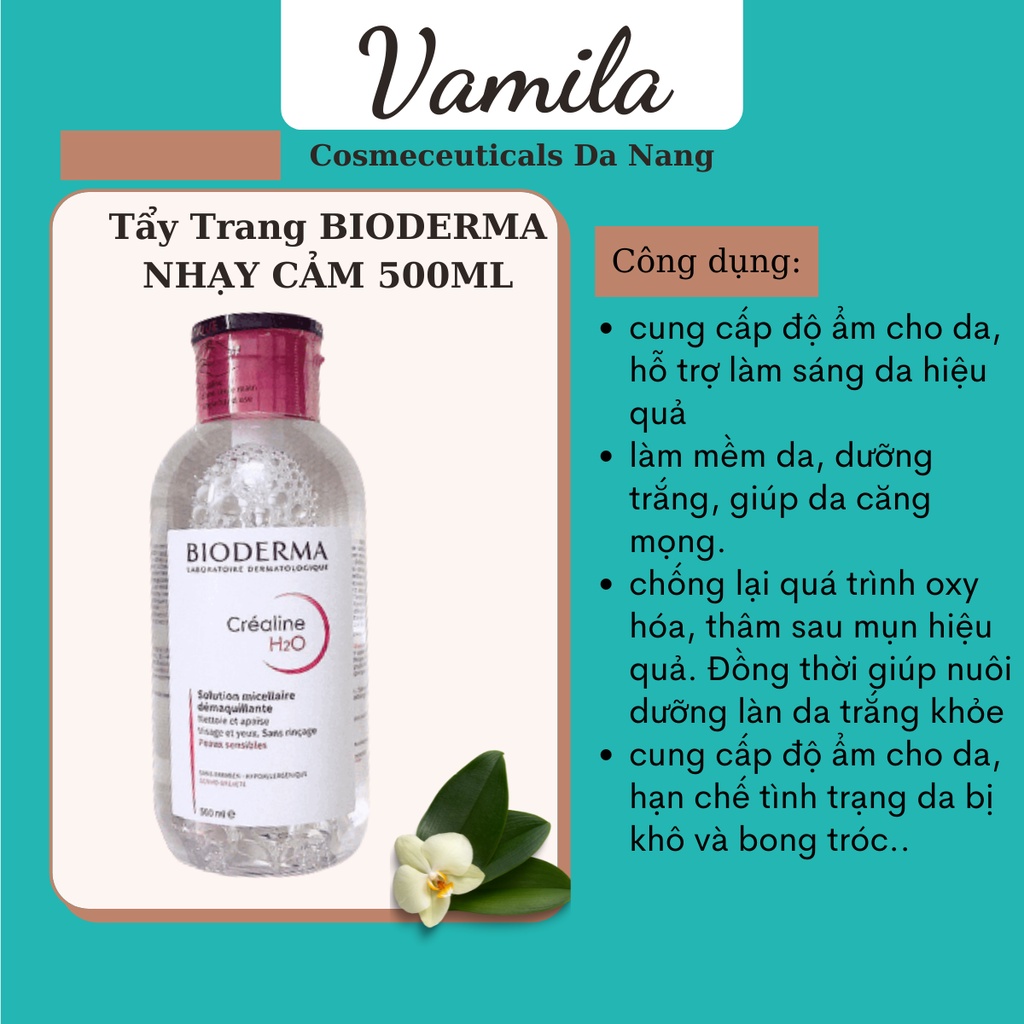 Tẩy Trang Bioderma Da Nhạy Cảm Nắp Hồng 500ml Chính Hãng