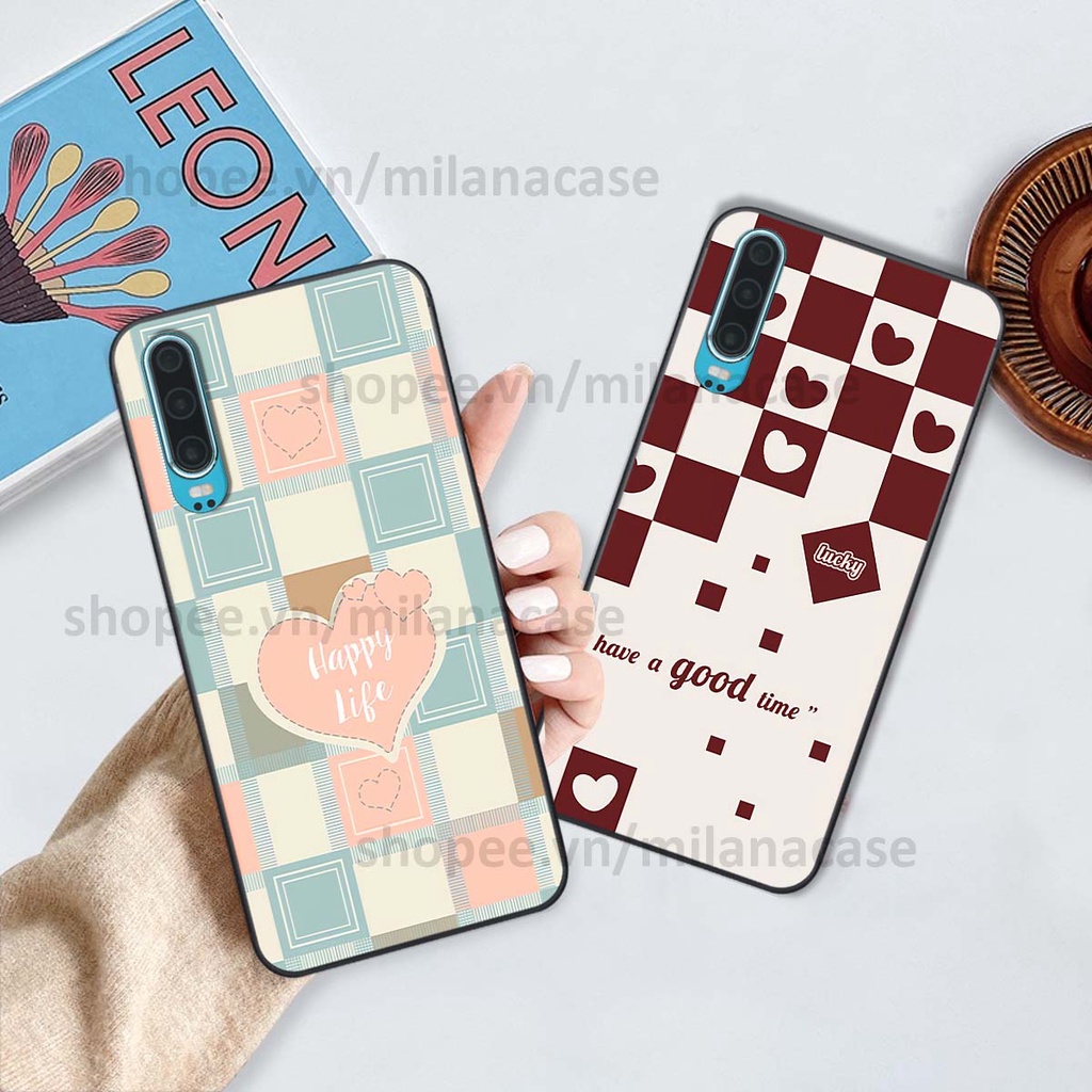 Ốp Huawei P30 / P30 Pro caro họa tiết nhiều màu sắc siêu đẹp thời trang cá tính