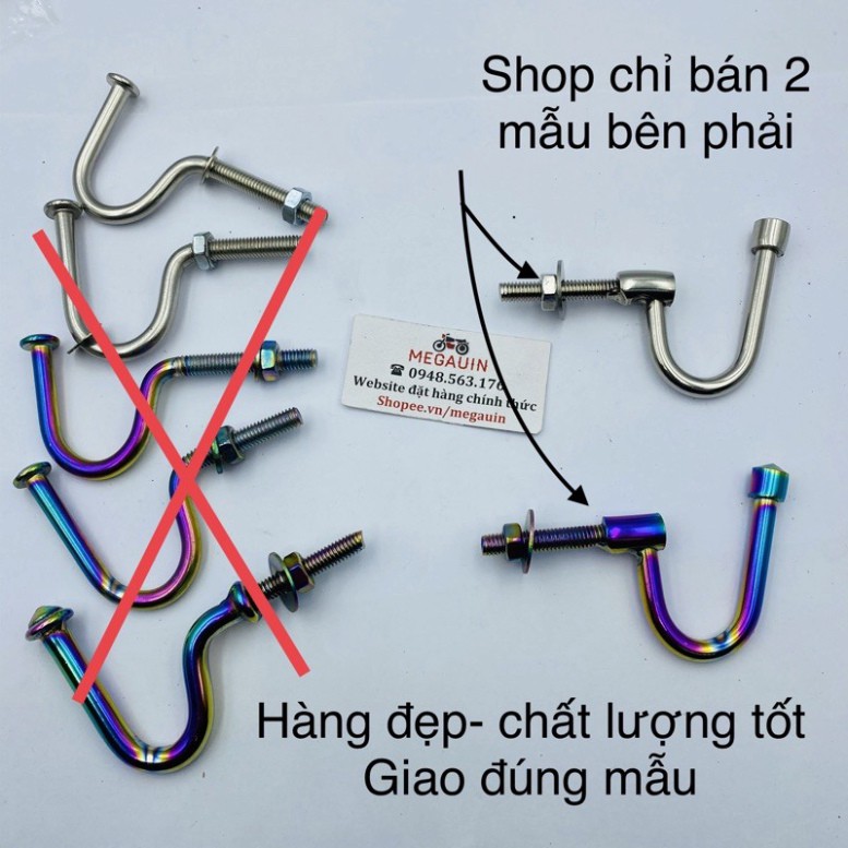 Móc câu inox / titan 7 màu treo đồ xe máy