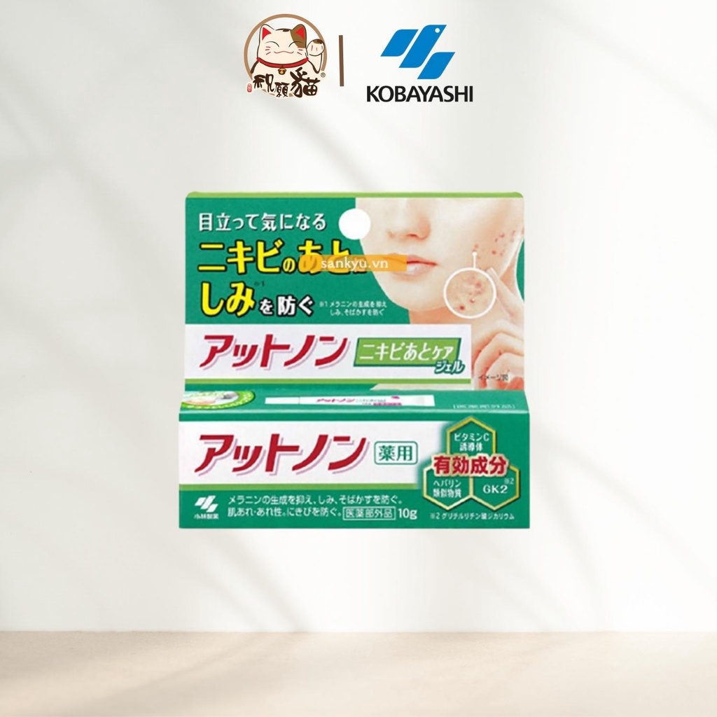 Kem bôi giảm mụn mờ sẹo mụn Kobayashi Attonon 10g Nhật Bản