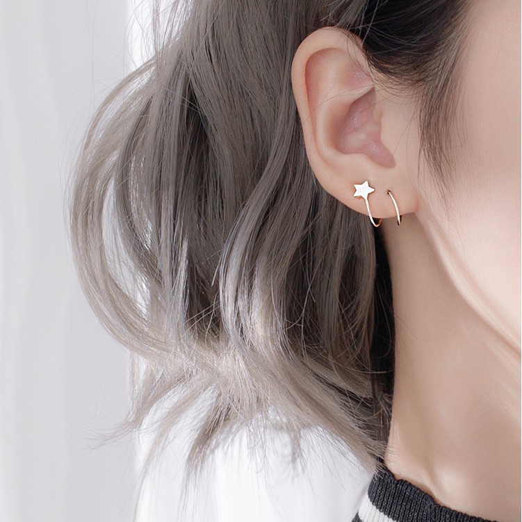 Khuyên tai nữ Bạc, Hoa tai Bạc cá tính ngôi sao TUNA SILVER cam kết CHUẨN BẠC