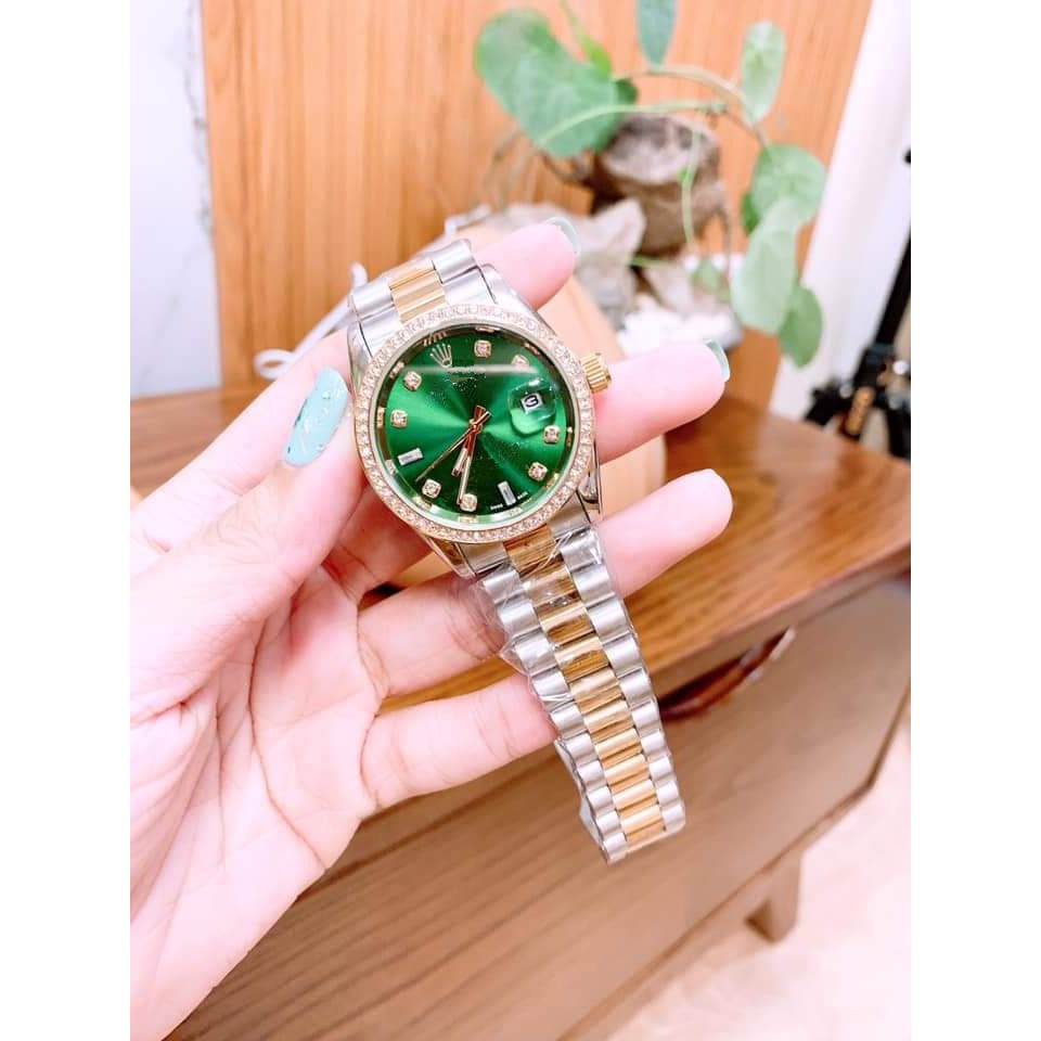 [Fullboxx 1:1] Đồng hồ nam Rolex - viền đá dây kim loại chống nước