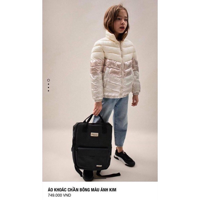 Áo phao metallic bé gái dư xịn
