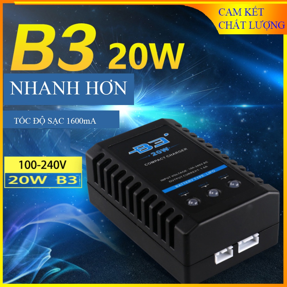 Bộ sạc cân bằng B3 20W mới Bộ sạc pin Lipo 2S-3S cho mẫu máy bay trực thăng RC