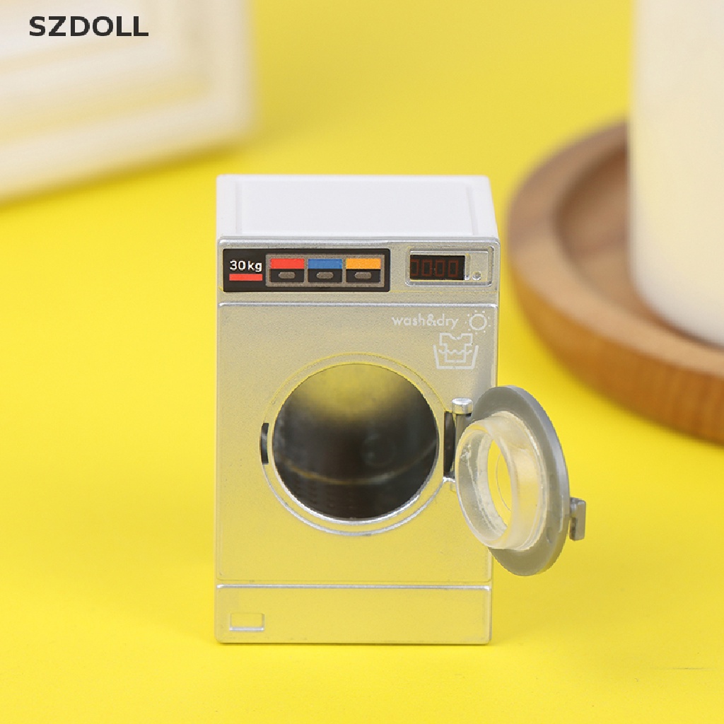 Mô hình máy giặt thu nhỏ tỉ lệ 1:12 trang trí nhà búp bê