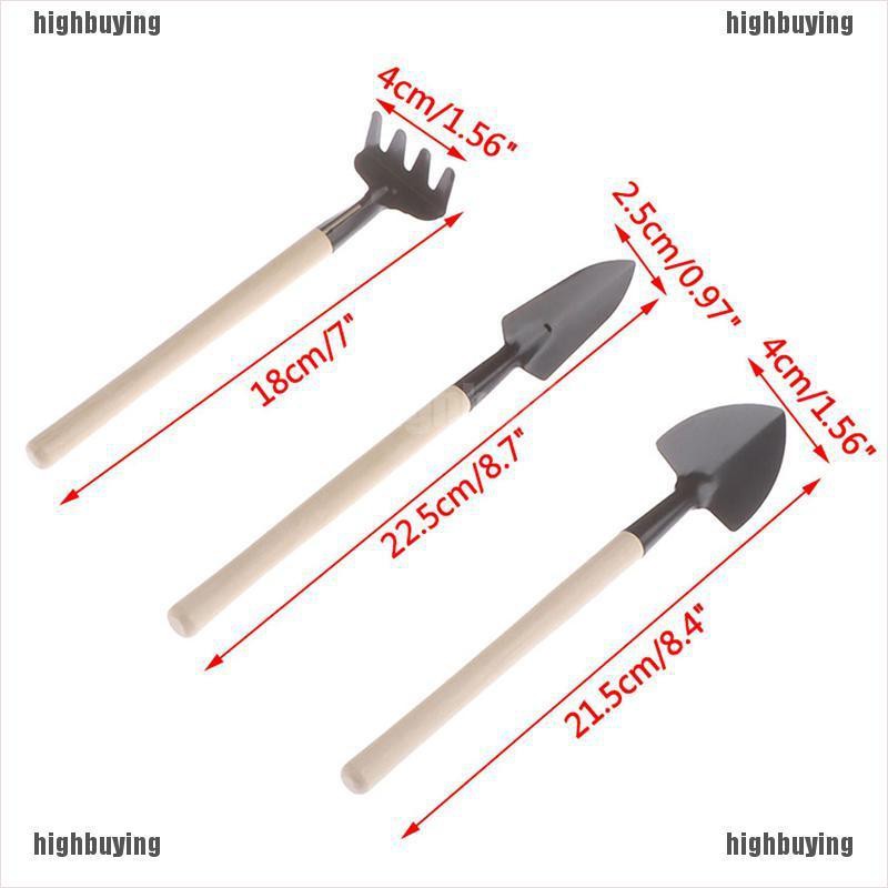 Bộ dụng cụ làm vườn mini bằng kim loại có tay cầm kim loại