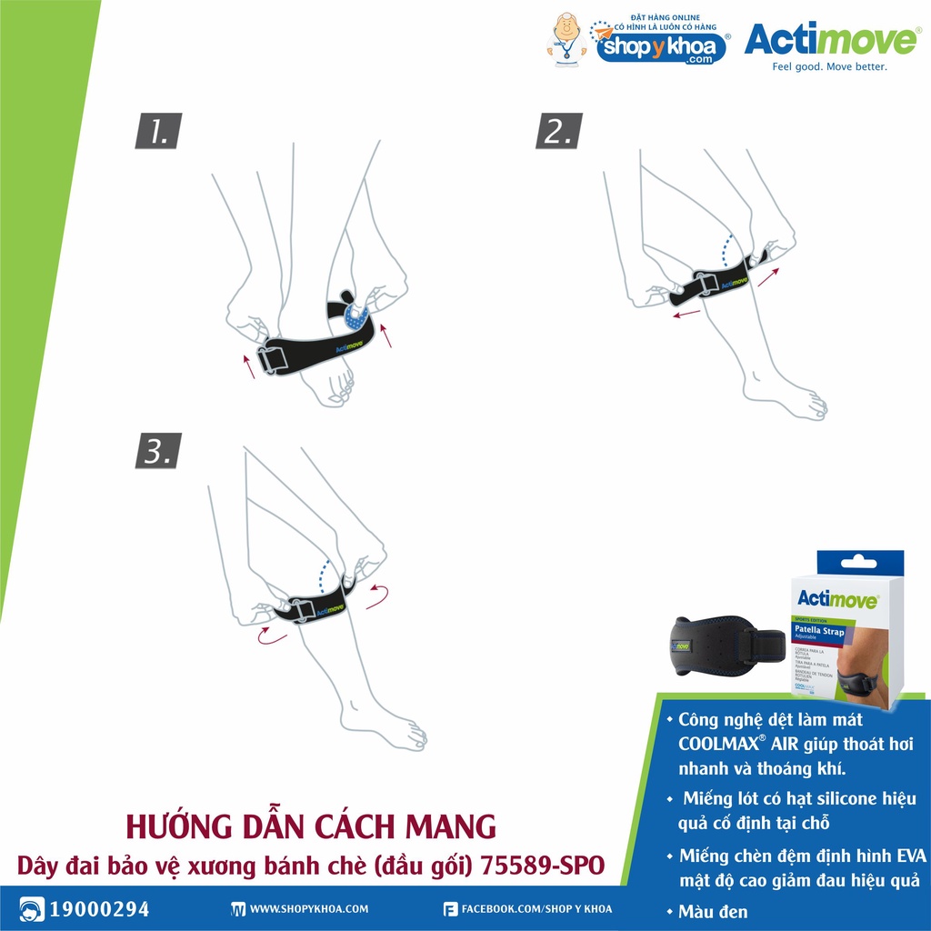 Dây đai bảo vệ xương bánh chè (đầu gối) 75589-SPO Actimove® Patella Strap