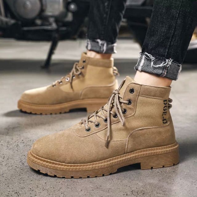 Giày bốt nam da lộn kaki DGD-E bền màu - giữ form lâu - bán chạy số 1 | BigBuy360 - bigbuy360.vn