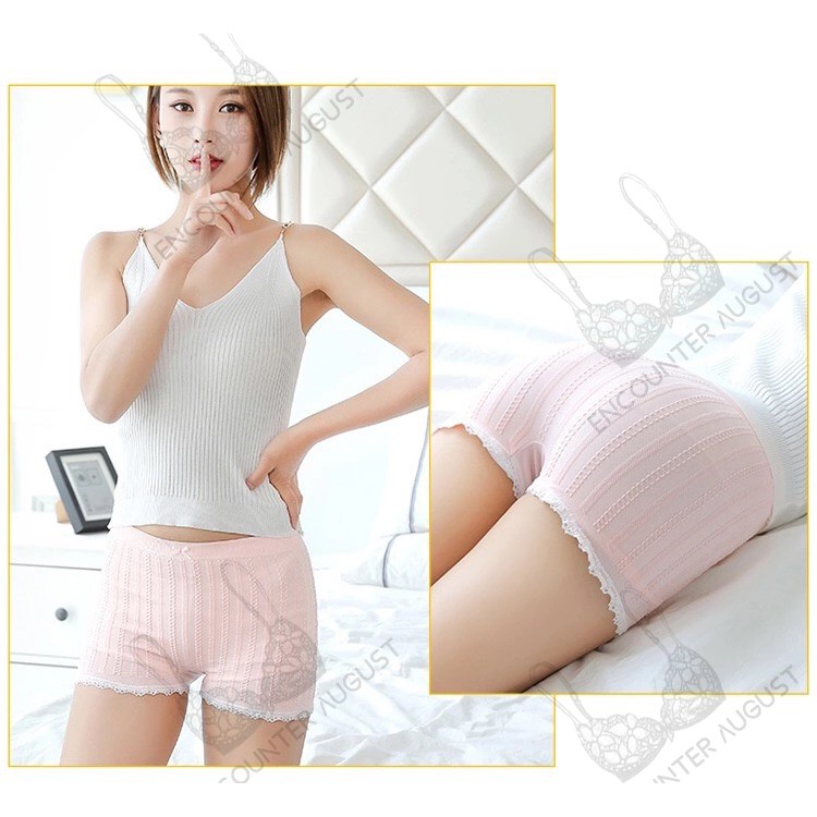 Quần Lót Boxer Vải Cotton Họa Tiết Hoa Anh Đào Dễ Thương Cho Nữ D001