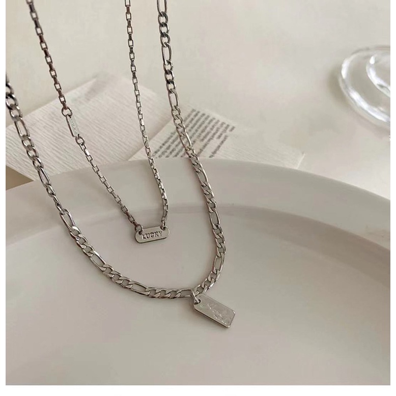 Vòng cổ 2 dây hợp kim dễ thương