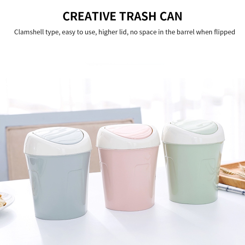 Thùng rác để bàn nắp lật bằng nhựa nhỏ gọn cho phòng khách gia đình