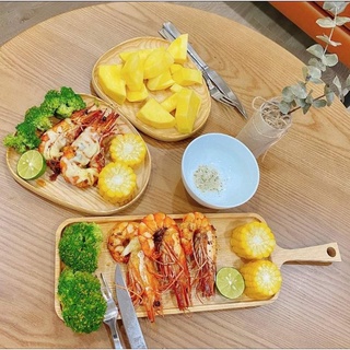 Khay lệch nhỡ gỗ tần bì phủ dầu oliu - Đĩa gỗ méo cách điệu dùng trong bữa ăn hàng ngày