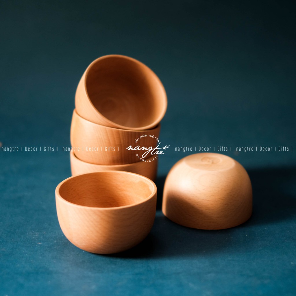 Chén cơm gỗ beech/ Bát gỗ/ Wooden bowl