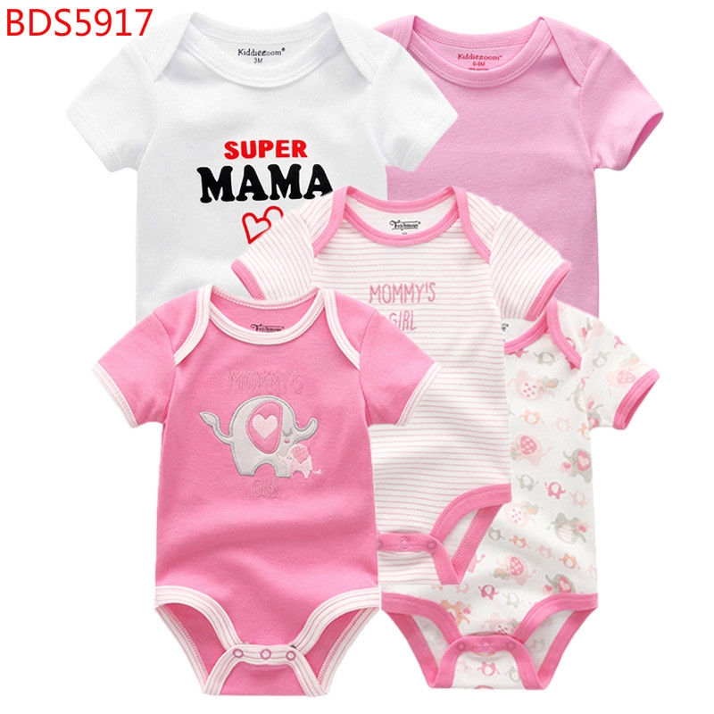 Bộ 5 mảnh áo liền quần cho trẻ sơ sinh bông dễ thương bodysuit cho bé gái body chip bé gái đồ bé gái sơ sinh quần áo bé gái sơ sinh 0 12 tháng