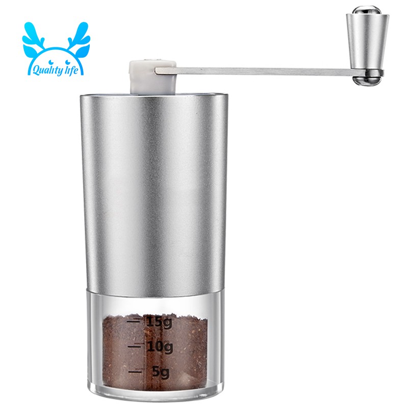 Mini Manual Coffee Grinder With Transparent Body Adjustable Ceramic