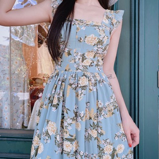 Đầm maxi hoa nhí vintage