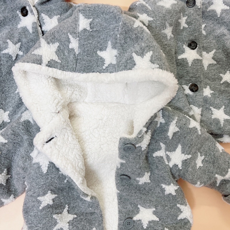 Áo khoác nỉ lót lông bé trai bé gái dày ấm-Amystores