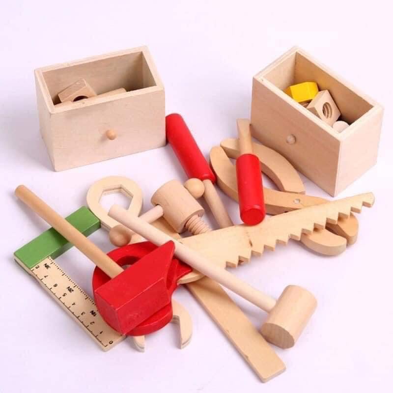 Montessori- Bộ Đồ Chơi Kỹ Thuật Vặn ốc Vít Bằng gỗ Giúp Bé Phát Triển Trí Tuệ