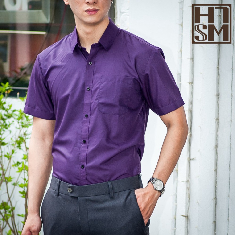 ( hàng chuẩn ) Áo sơ mi nam ngắn tay dáng medium fit hiệu MR