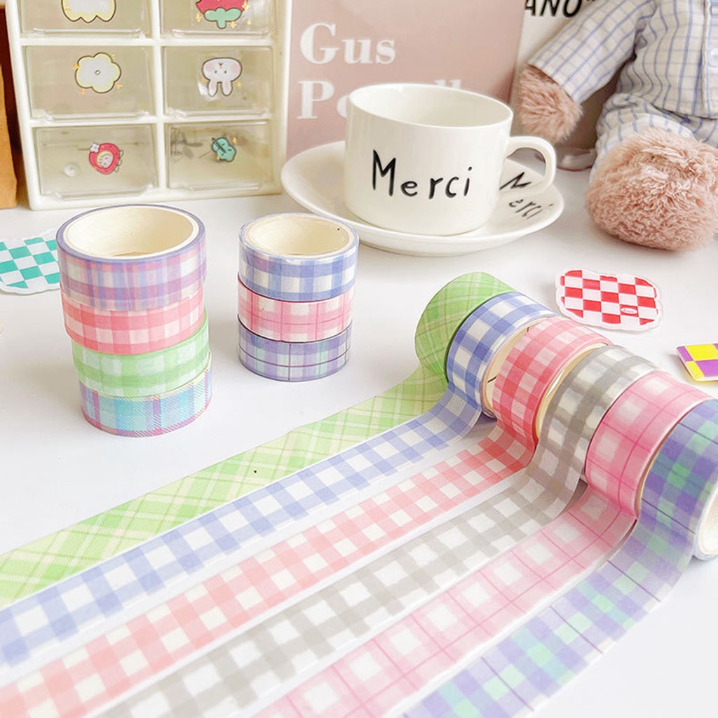 Cuộn Băng Keo Dán Trang Trí Sổ Tay / Nhật Ký Họa Tiết Kẻ Sọc Độc Đáo DIY