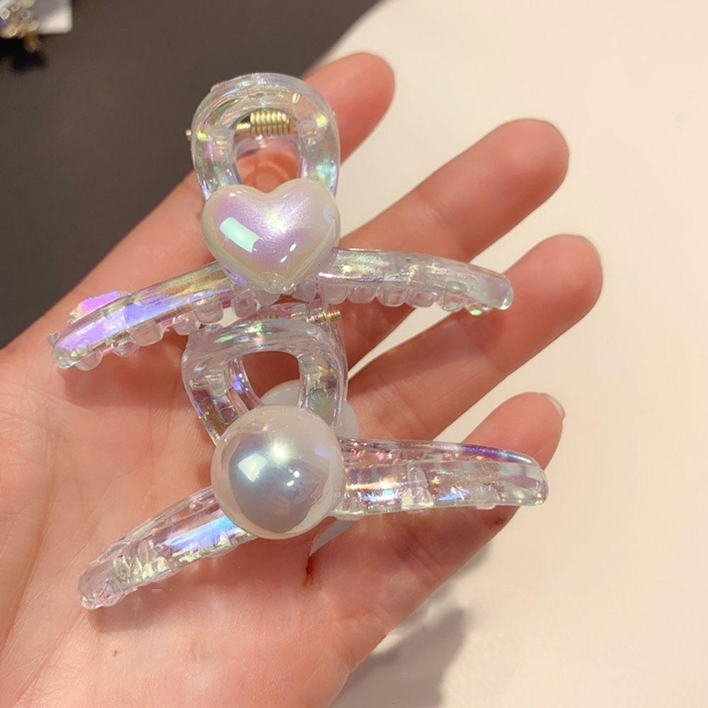 Kẹp Tóc Hình Vỏ Sò / Trái Tim Bằng Acrylic Phong Cách Hàn Quốc Dễ Thương