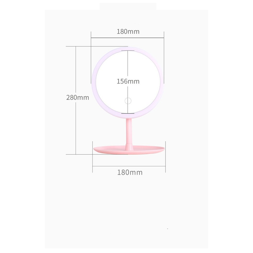 Gương soi trang điểm để bàn có đèn led phát sáng - Chế độ xoay và điều chình ánh sáng tiện lợi mẫu mới siêu hot