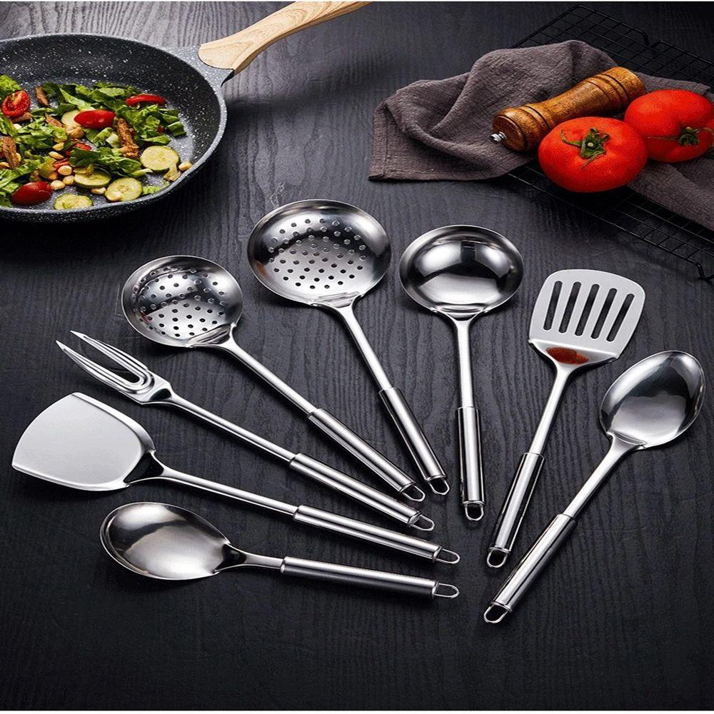 MUVAKO Muỗng Ăn Cơm / Súp Bằng Thép Không Gỉ Tiện Dụng Mang Theo Du Lịch Cắm Trại