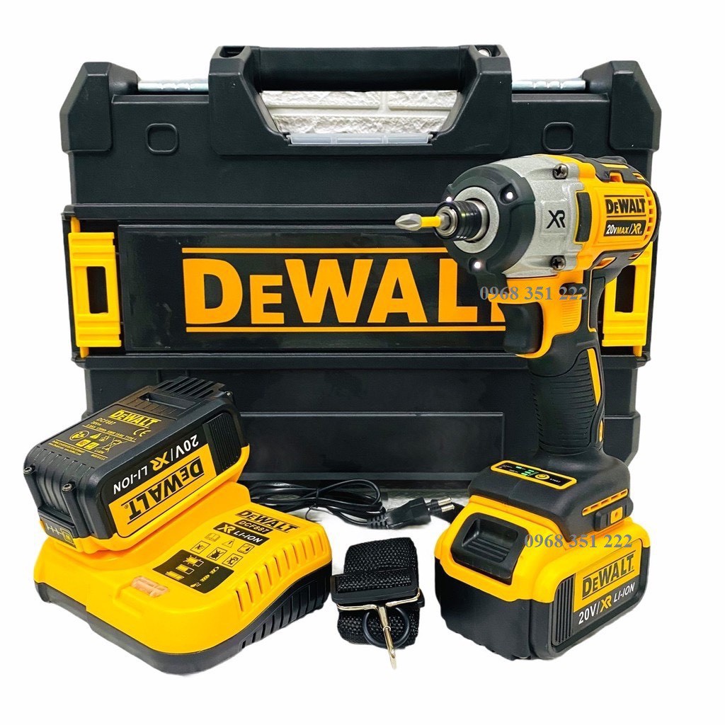 Máy bắn vít dùng pin DEWALT 20V,súng bắn vít 3 Đèn Led Trợ Sáng motor không chổi than