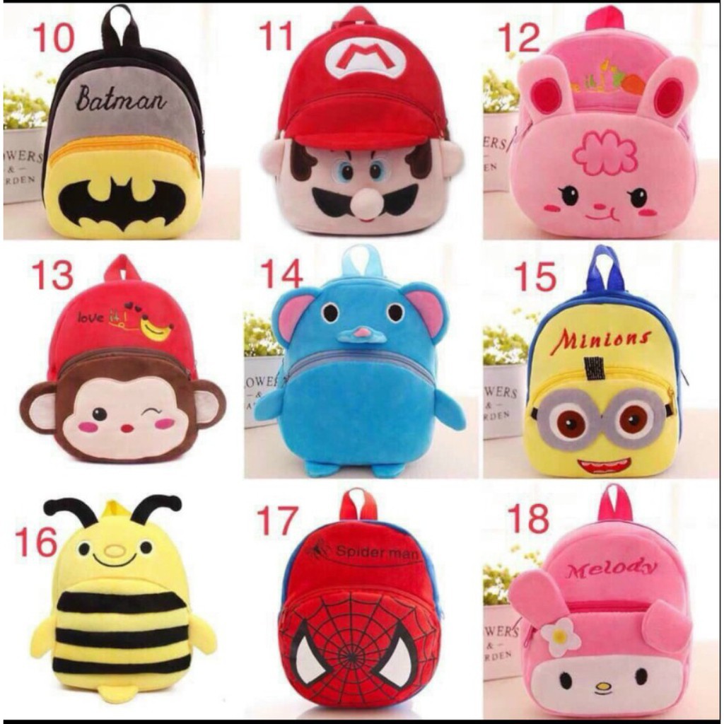 Balo Nhung Mịn Cho Bé Trai Bé Gái Học Mẫu Giáo