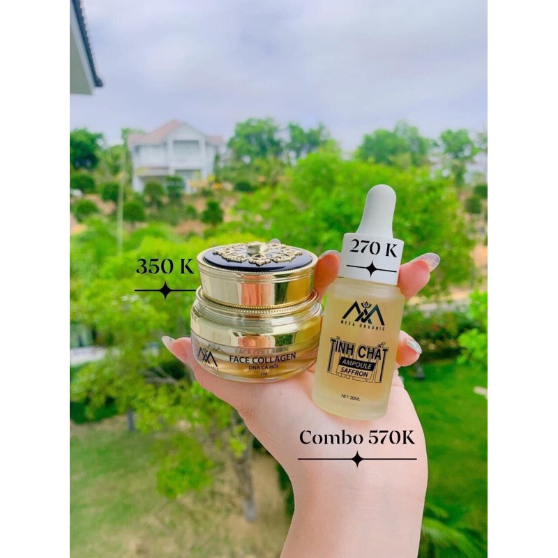 COMBO KEM FACE ADN CÁ HỒI & TINH CHẤT AMPOULE SAFFRON CHÍNH HÃNG MEEA ORGANIC