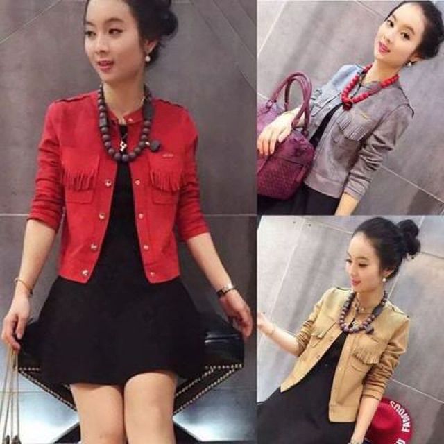 Áo khoác da lộn siêu xinh