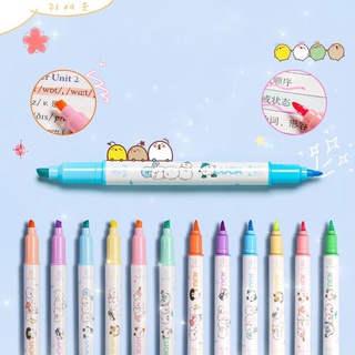 Set 6 Bút Highlight Dạ quang 2 đầu Deli – Bút dạ dễ thương, vỏ in hình từ hãng Deli