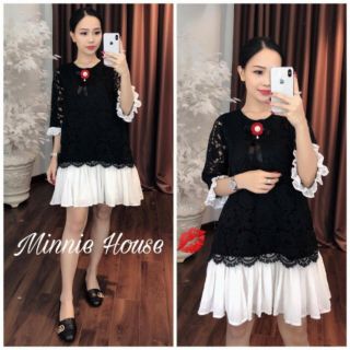 Đầm ren phối voan